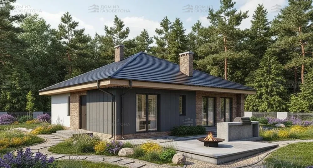 Проект Одноэтажный дом 13 на 13, 139 м2