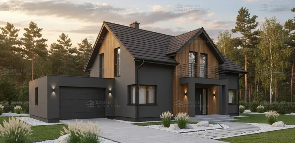 Проект Двухэтажный дом 16 на 10, 158 м2