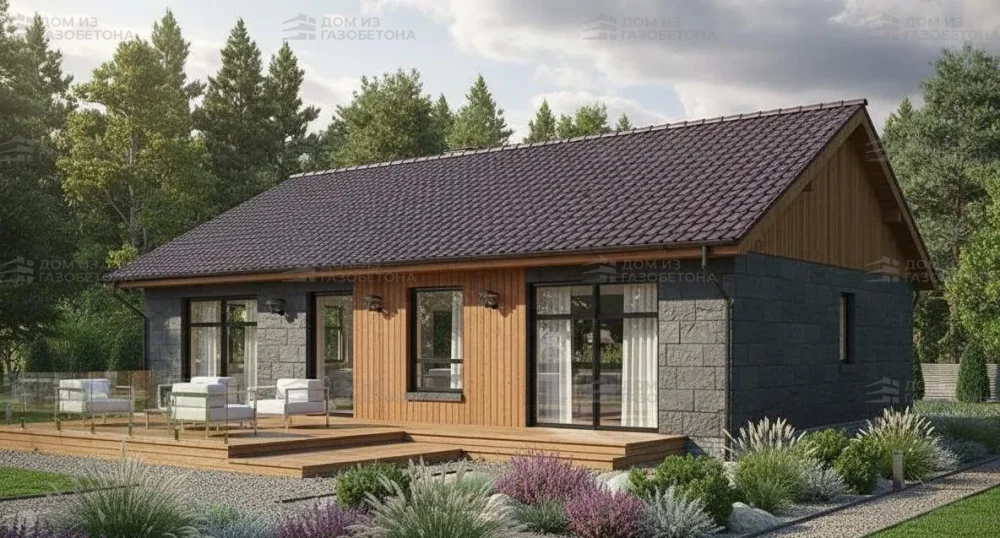 Проект Одноэтажный дом 11 на 13, 110 м2