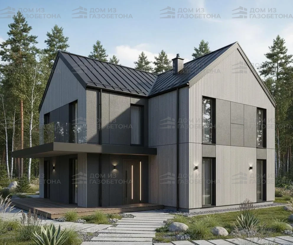 Проект Двухэтажный дом 11 на 11, 127 м2