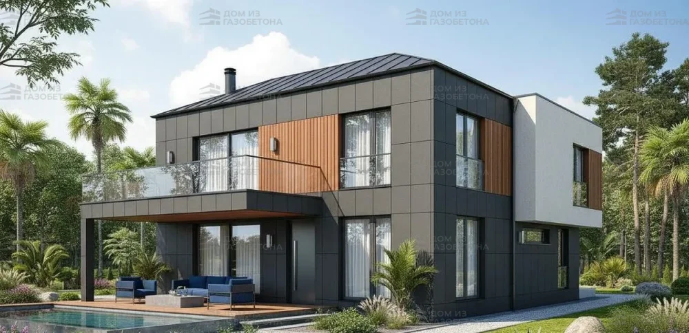 Проект Двухэтажный дом 7 на 19, 181 м2