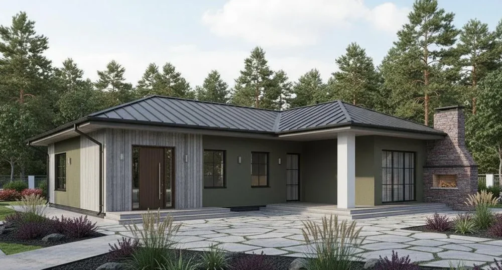 Проект Одноэтажный дом 18 на 22, 218 м2